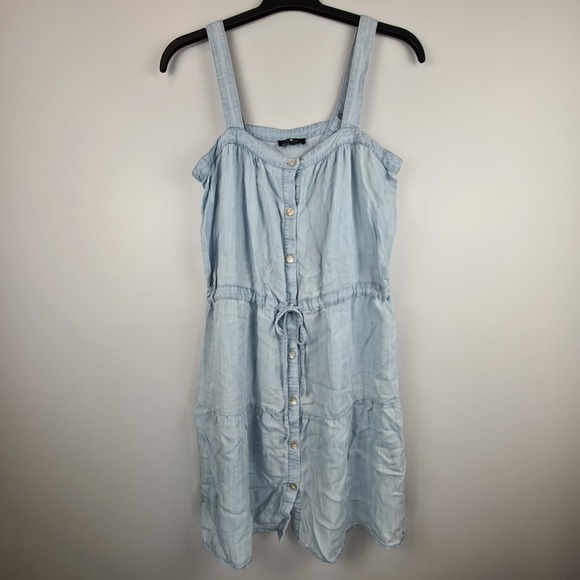 7 For All Mankind Dresses & Skirts - 7 For All Mankind Light Blue Chambray Denim Women' Dress Large Boho Adjustable